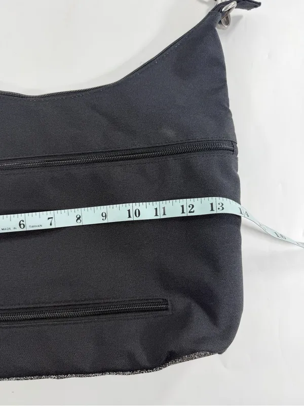 Baggallini Convertible Hobo Crossbody Bag Black Gray Travel RFID Wristlet‎ Purse - Image 4