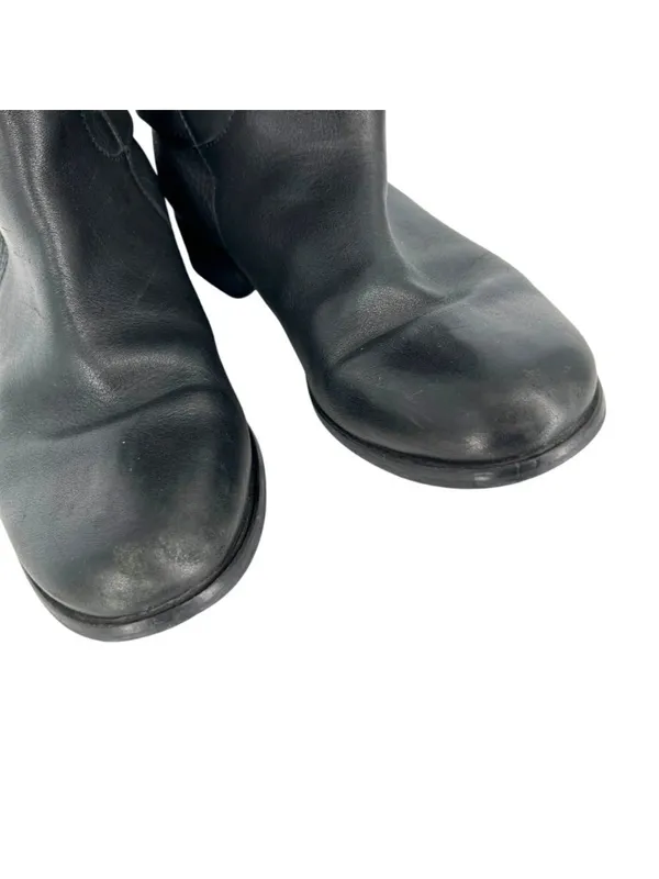 J.Crew Emmett Black Leather Tall Riding Boots Size 7.5 Classic Equestrian Style - Image 15