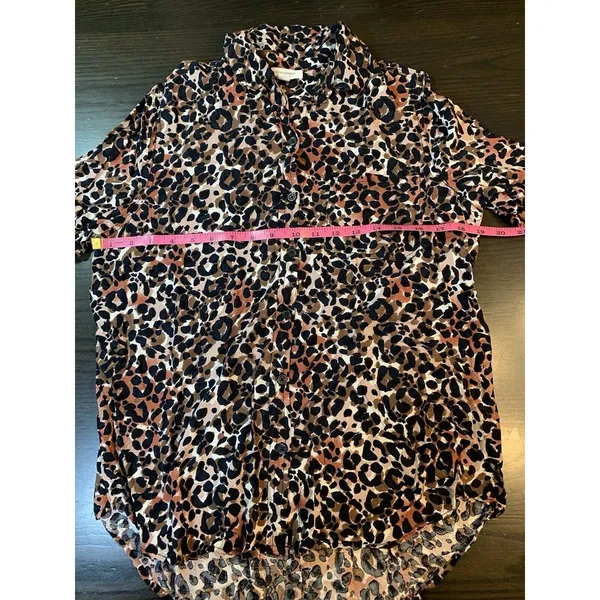 Beach Lunch Lounge Leopard Print‎ Blouse Womens Medium Animal Cheetah Mob Wife - Image 7