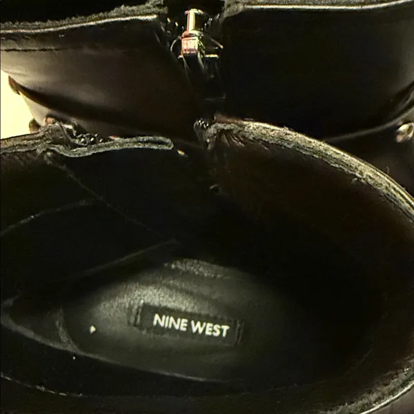 Black Leather Ankle Boots with Buckle Detail - Image 6