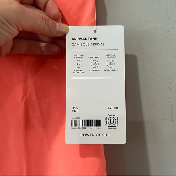 New Athleta Arrival Tank Sunset Glow Size Small Camisole Arrival Coral‎ Orange - Image 6