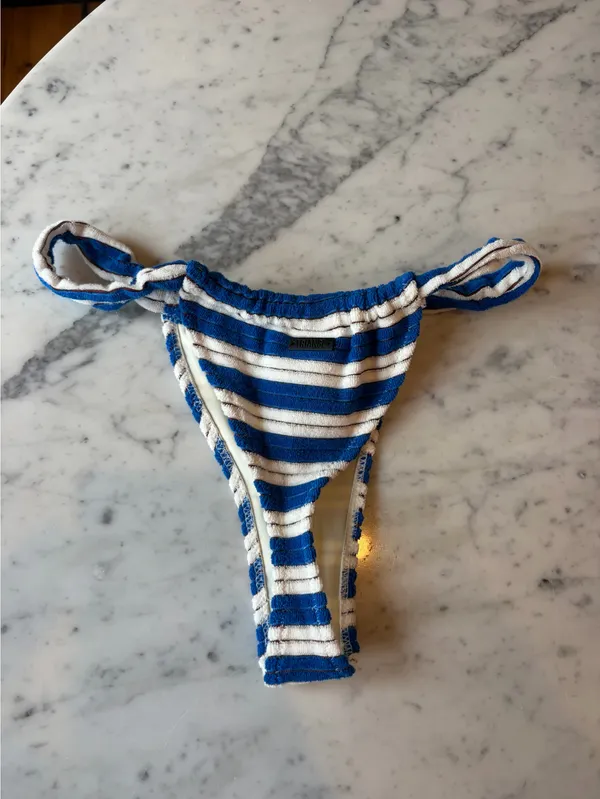 Triangl Blue & White Striped Bikini Bottom Sz M - Image 3