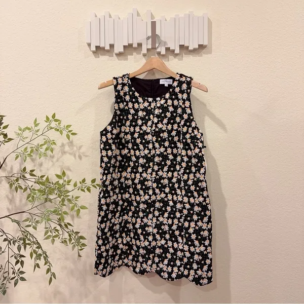 Lost + Wander Chamomile Hills Mini Shift Dress Black White Floral Size M NWT - Image 2