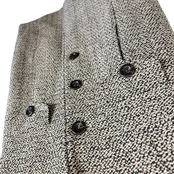Giacca‎ Wool Blend Tan Brown Long Length Collared Tweed Pea Coat Size M+ - Image 3