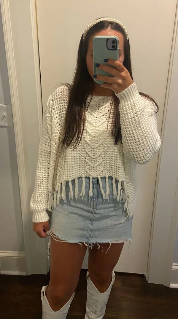Boutique Fringe Sweater - Image 2