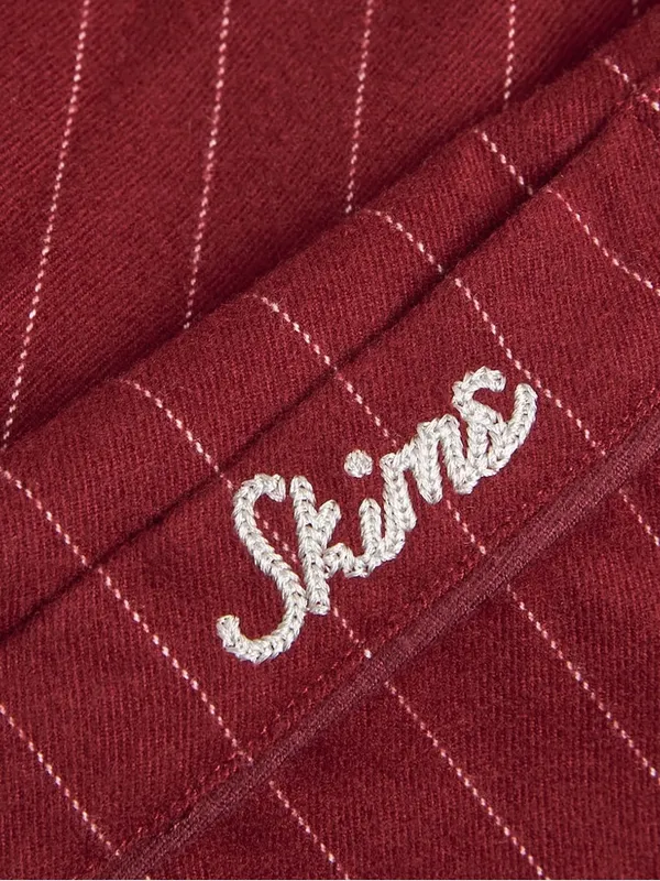 Skims Elevated Flannel Pinstripe Pajama Set - Image 3