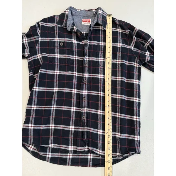 Wrangler Flannel Top Womens Medium Plaid Western Country 100% Cotton Travel - Image 4