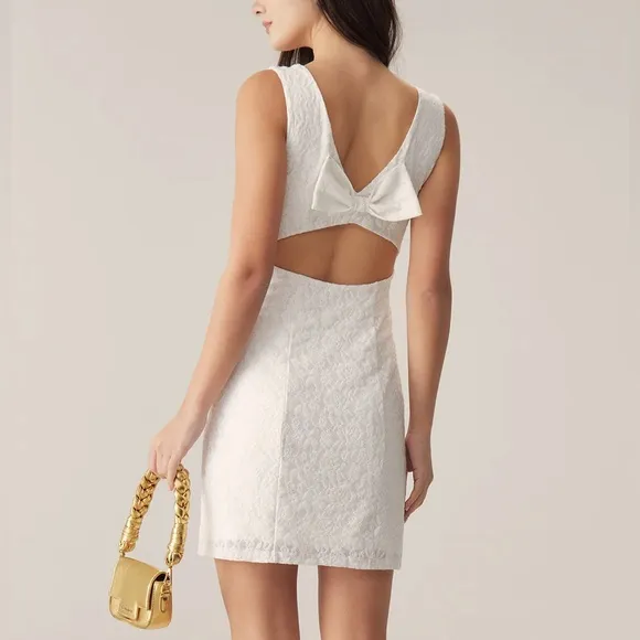 Rihoas White Lace Backless Mini Dress - Image 2