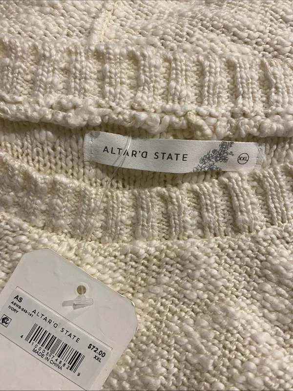 Altar’d State Katy Lace Hem Crop Sweater NWT XXL - Image 3