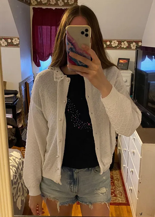 Princess Polly Vintage Lace Button Up White Cardigan 90s Girly 🤍 - Image 2
