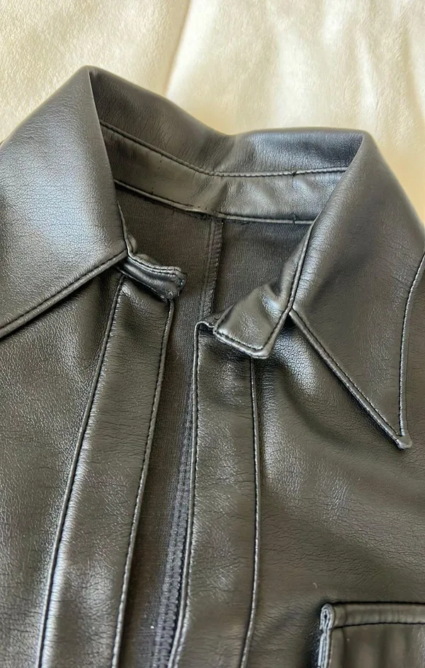 Leather Black Jacket - Image 3