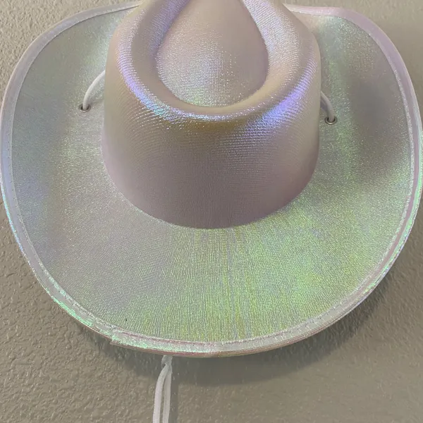 White Iridescent Cowgirl Hat Western Country Festival Summer Party Going Out - Image 3