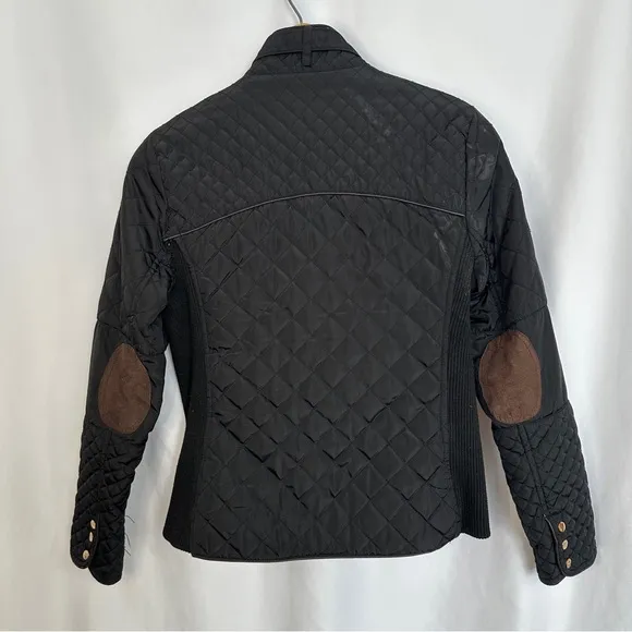 Ci Sono Quilted Puffer Jacket Womens Large Preppy Winter Elbow‎ Patches Zip Up - Image 5