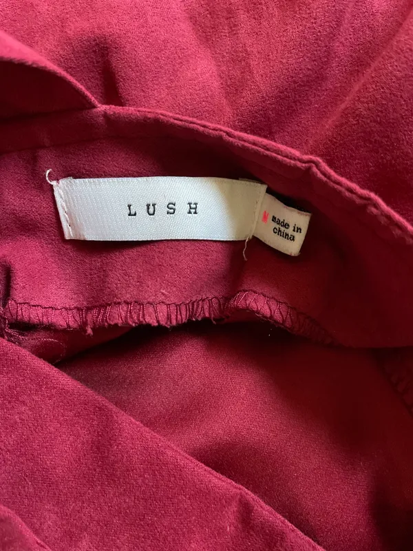 Lush Clothing Dark Red Velvet Romper - Image 3
