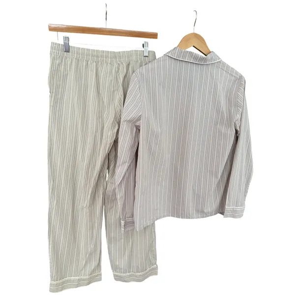 Haven Well Within Striped Cotton Pajama Set Size S Tan - Image 8