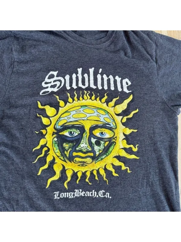 Sublime Long Beach California Gray And Yellow Short Sleeve Tee Shirt Size Large - Image 2
