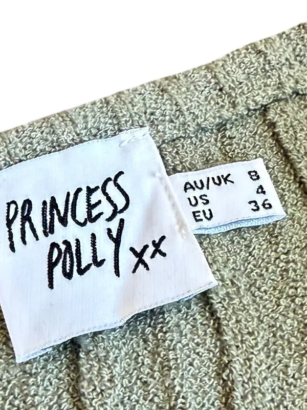 Princess Polly Green Ribbed Off-Shoulder Sweater Pullover Stretch Ribbed Size 4 - Image 9