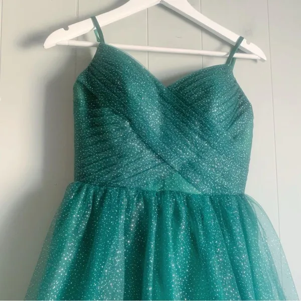Custom Formal Prom Wedding Short Green Homecoming Party Dress Crinoline Flare 4 - Image 2