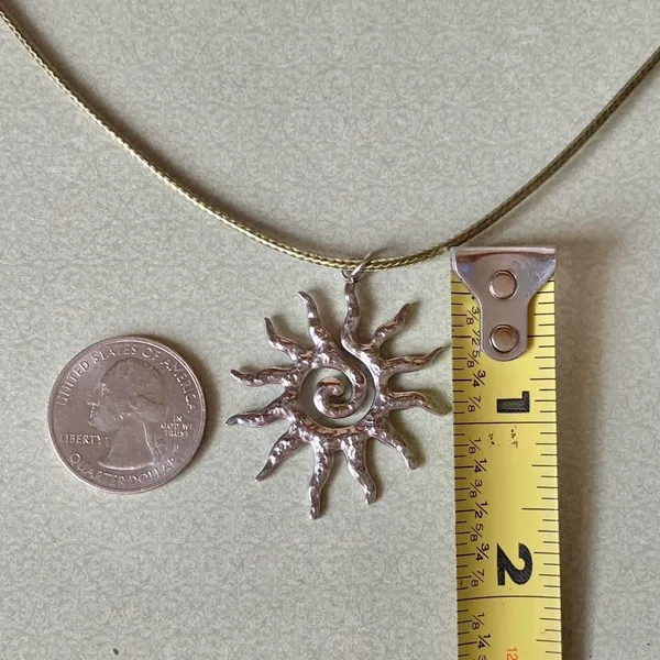 Handmade stainless steel sun boho retro vintage style necklace☀️ - Image 6