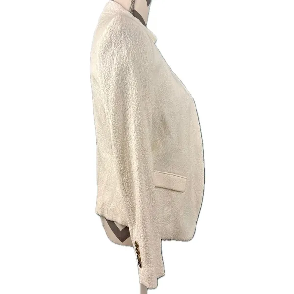 NWT - Zara Ivory Floral Jacquard Textured Blazer - Size M - Image 7
