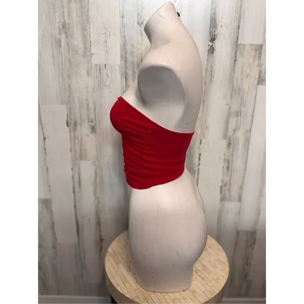 Ambiance Red Strapless Zip-Up Tube Top – Size S - Image 4