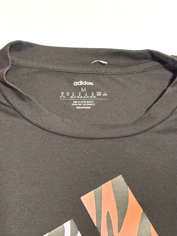 Adidas Crop Top Black with colorful logo - Image 2