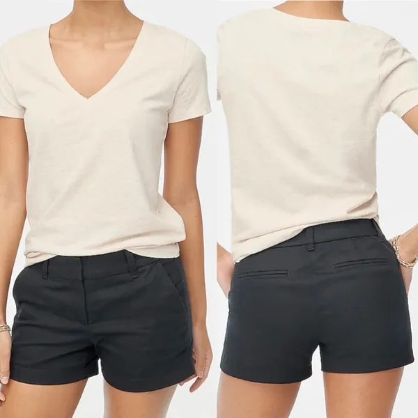 J.Crew Woman’s Mid Rise Black 3.5" Classic Chino Shorts — Size 8 - Image 2