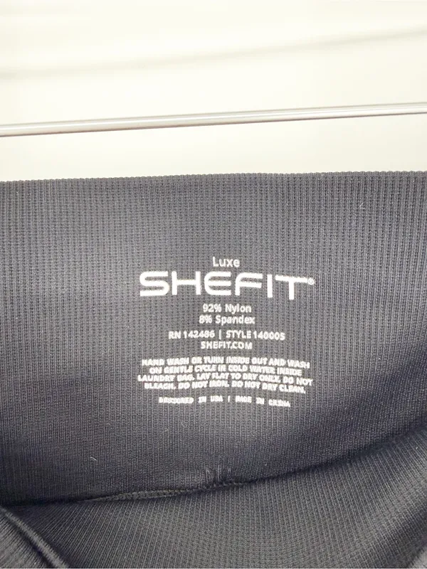 SHEFIT Crossover Waist Seamless Cropped‎ Leggings Women's L Black Activewear - Image 8