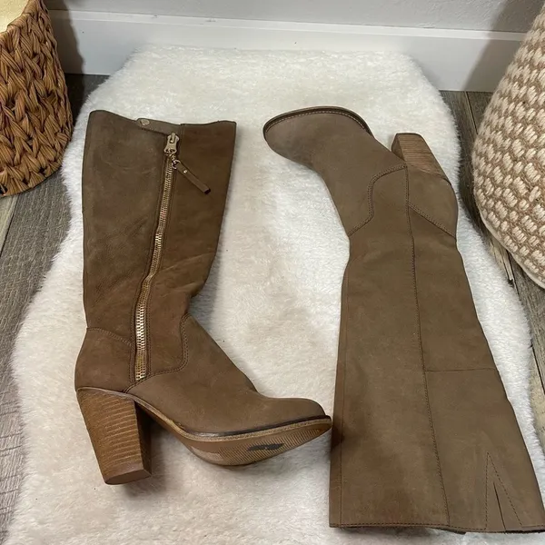Aldo Tan Brown Heeled Knee High Boots - Image 2