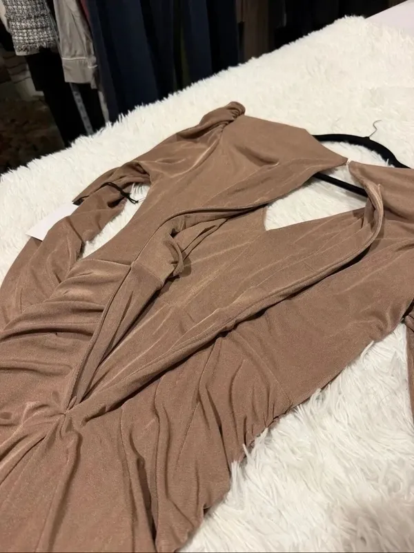 NEW ASTR Myla Dress in Nude Tan Small - Image 9