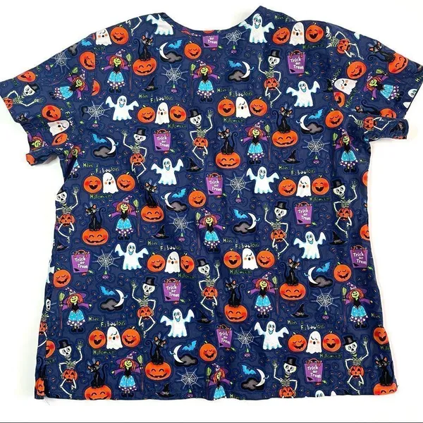 Peaches Uniforms Halloween Scrub Top - Image 6