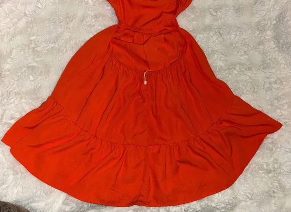 Orange Cut Out Ruched Ruffle Hem Cami Dress - Image 11