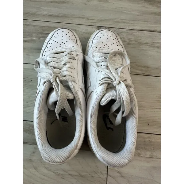 Nike Sneakers Women's 8 Triple White Court Vision Low Leather Casual Sporty - Image 3