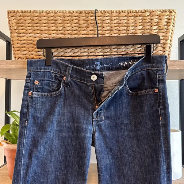 7 For All Mankind Mid-Rise Dojo Crop Jeans, 28 - Image 6