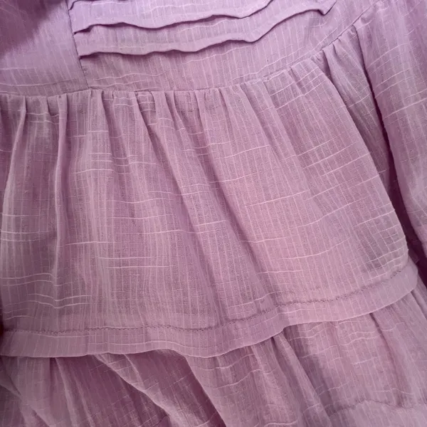 Easel Pink Babydoll Puff Sleeve Pleated Tiered Dress NWT Small Cottage‎ Fairy - Image 6