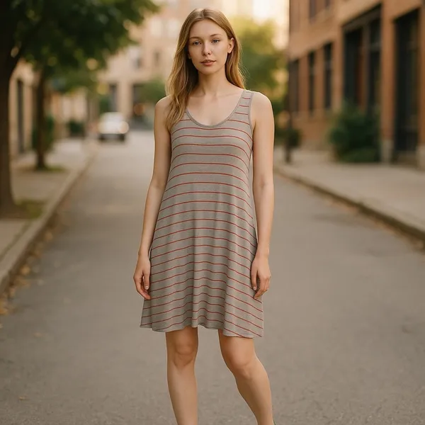 Marc New York Striped Midi Dress L Coastal Resort Travel Capsule Vacation - Image 14
