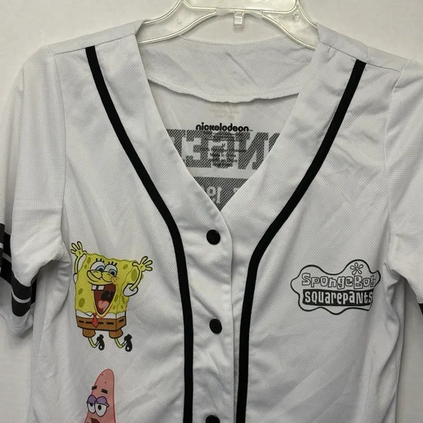 Nickelodeon Ladies Spongebob Squarepants Baseball Jersey Size Medium Mesh Jersey - Image 2