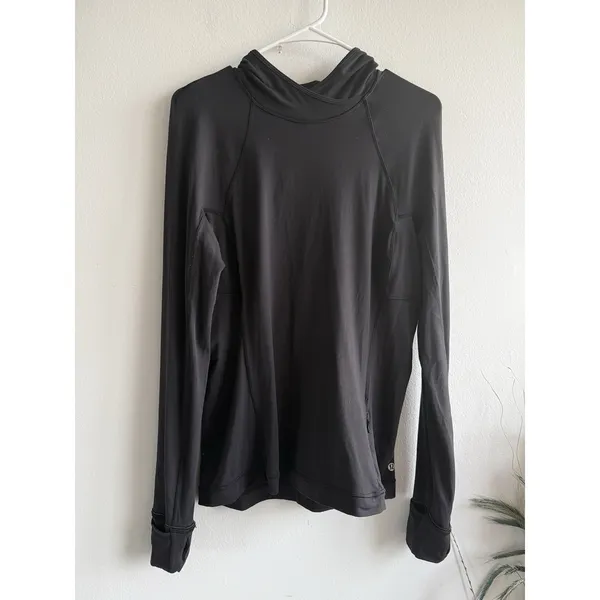Lululemon It's Rulu Run Long Sleeve‎ Hoodie Size 10 Black BLK Athleisure - Image 2
