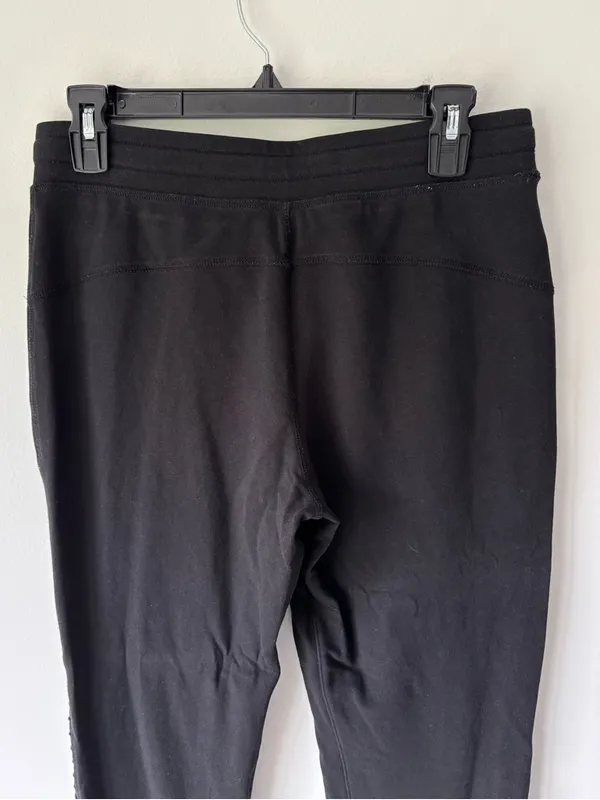 Alo Yoga Black Urban Moto Sweatpants Ribbed Joggers Drawstring Waist Athleisure - Image 7