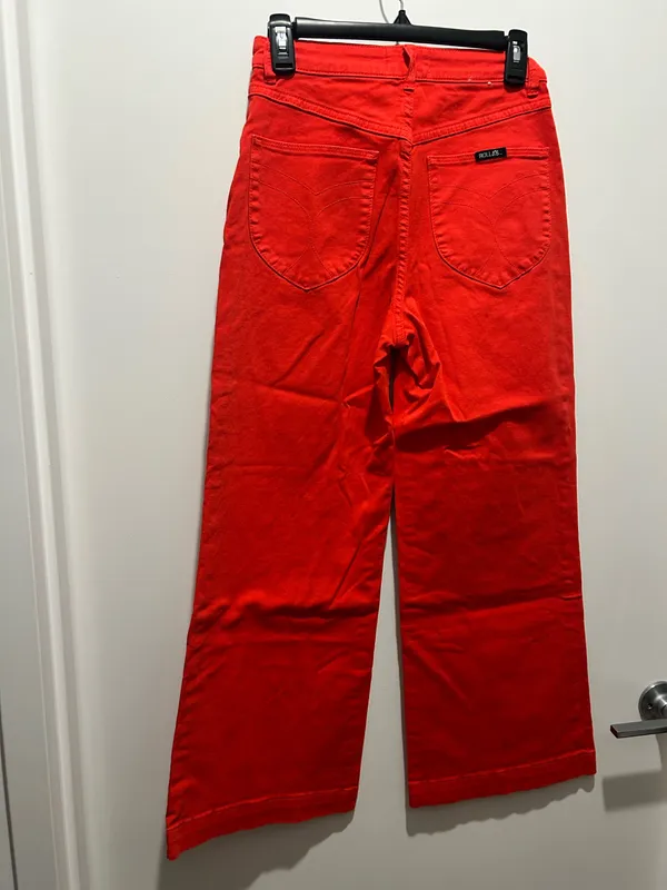 Red Wide-Leg Rollas Jeans - Image 2