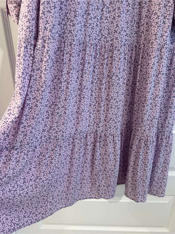 A New Day Lilac Floral Tiered Midi Dress Size S - Image 15