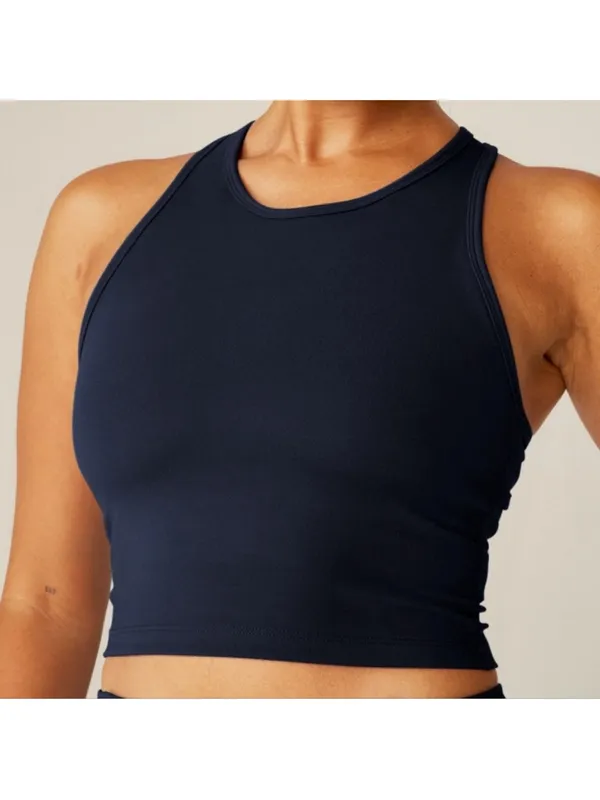 $86 BEYOND YOGA Powerbeyond STRIVE CROPPED TANK in NAVY XL - Image 3