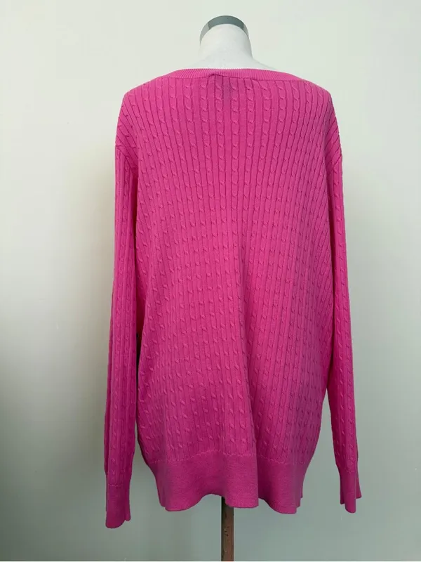 Lauren Ralph Lauren Hot Pink Cable Knit Sweater - Image 6