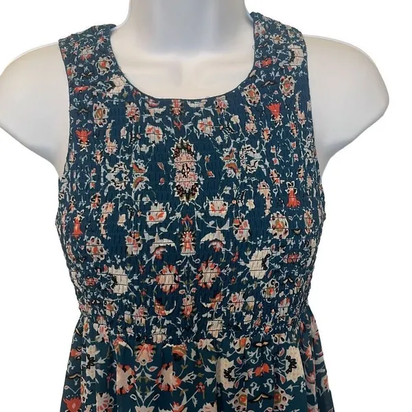 Princess Vera Wang Blue Pink Floral Tiered Ruched Sleeveless Dress Small Juniors - Image 3