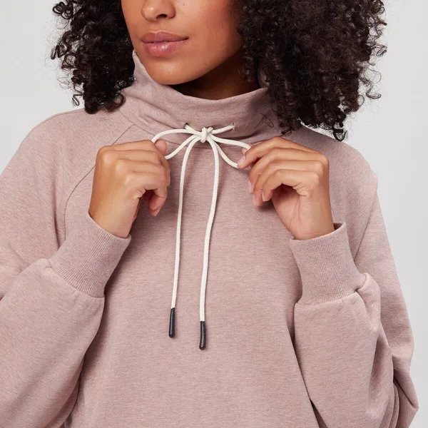 Varley‎ Atlas Sweatshirt Womens Medium Ash Rose Pink Side Zip Funnel Neck - Image 2