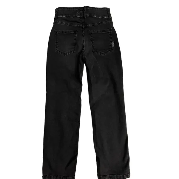 Zara Black Front‎ Pocket Straight Leg Cropped Thick Waistband Jeans Size 6 - Image 2