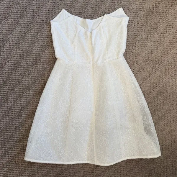 Heiress Strapless Lace Corset Mini Dress XXS - White - Image 4