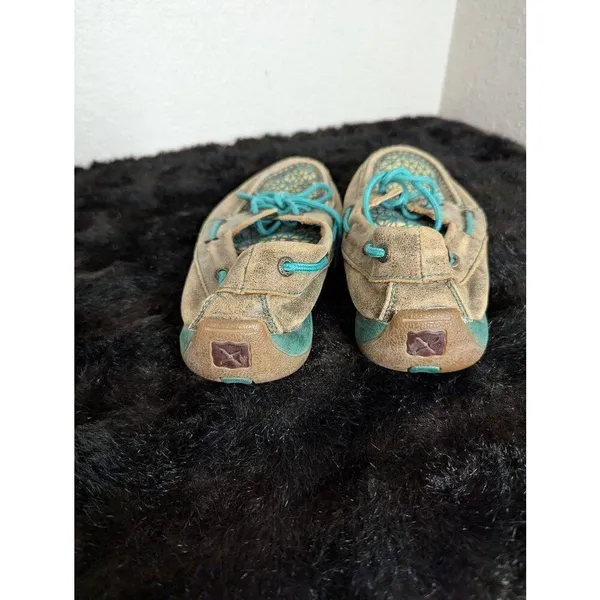 Twisted X leather teal western loafers Sz 8.5 - Image 3