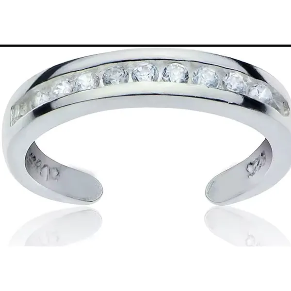 NEW White Gold Filled Adjustable Toe Pinky Midi Finger Simulated‎ Diamond Ring - Image 9