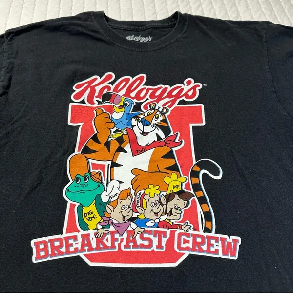 Kellogg's Breakfast Crew University Unisex Black Short Sleeve Tee - Image 4